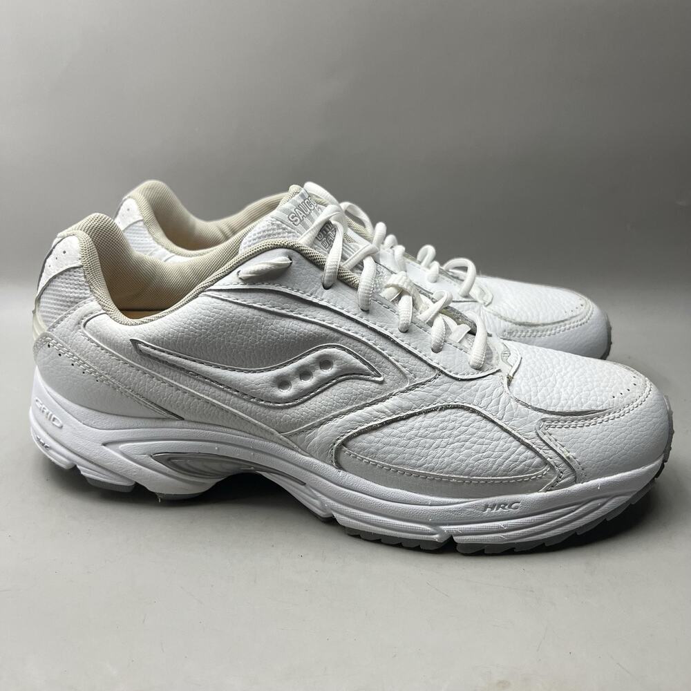 Saucony Grid Omni Walker Running Shoes Men Size 12 White Leather Comfort Sneaker